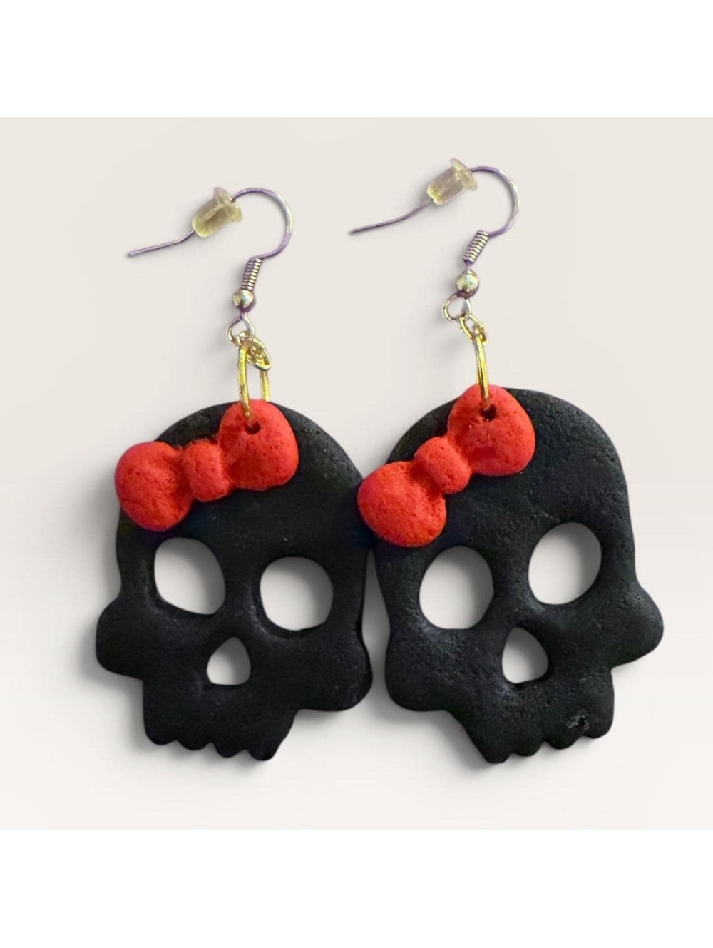 Handmade Polymer Clay Statement Earrings | Skull Designs